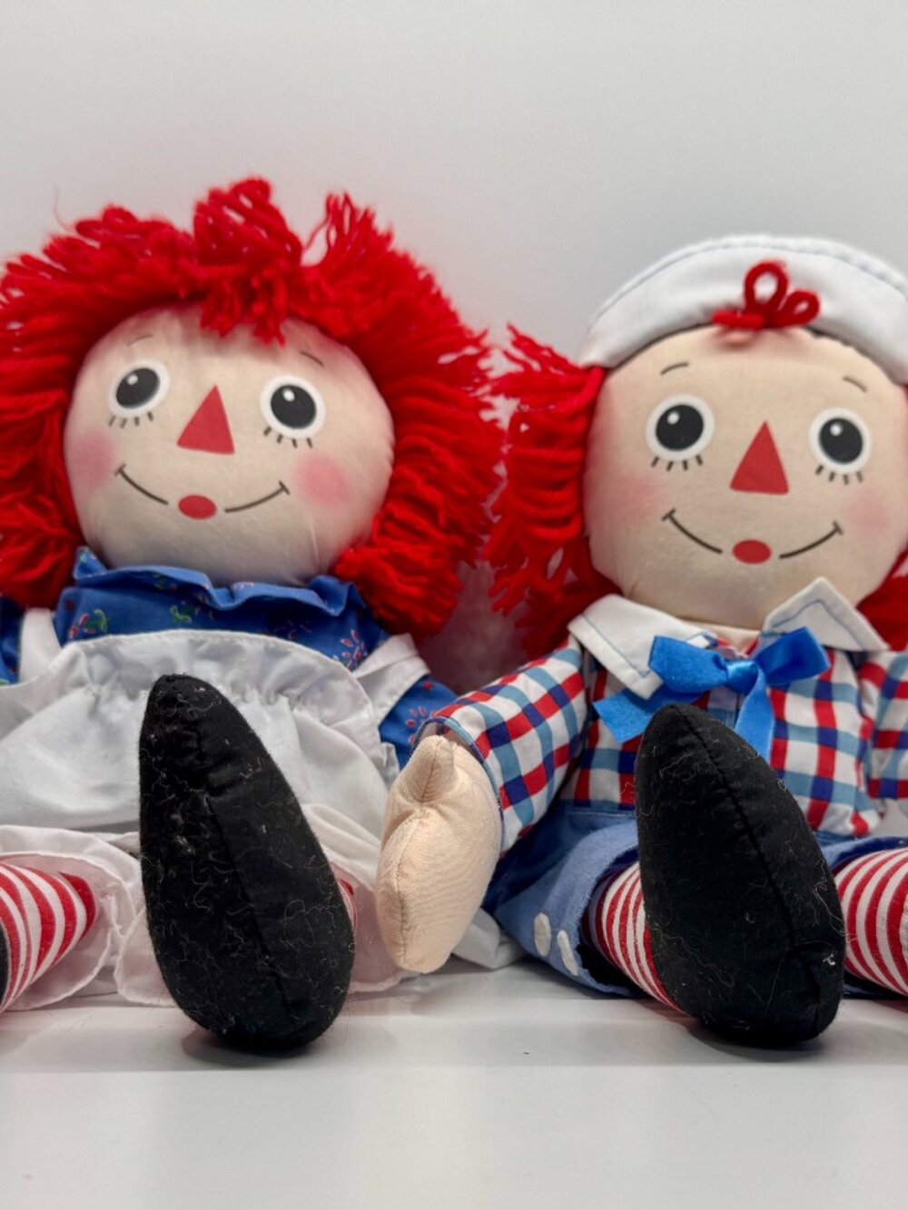 Raggedy Ann and Raggedy Andy matching pair of dolls